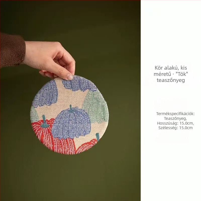 Retro kétoldalas teás alátét, pamut és len, kínai stílusú hőszigetelő asztali alátét, Zen