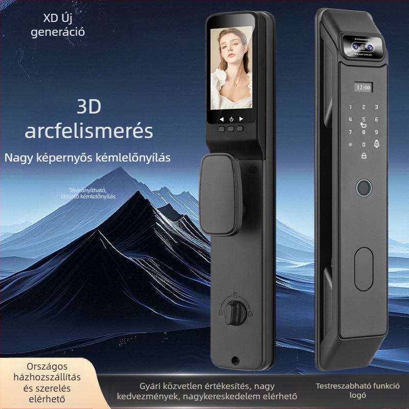 3D arcfelismerésű okoszár, távoli vezérléssel, hozzáférés ujjlenyomattal vagy jelszóval, lopás elleni védelem