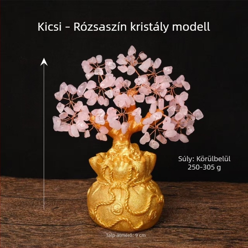 Citrin Pénzfa kristály asztali dísz a nappaliba, irodába és a dolgozószobába