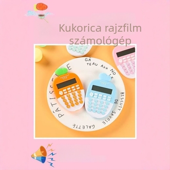 Rajzfilm mintás mini számológép általános iskolásoknak, 12 számjegyű aritmetikai számológép, hordozható tanulási segédeszköz