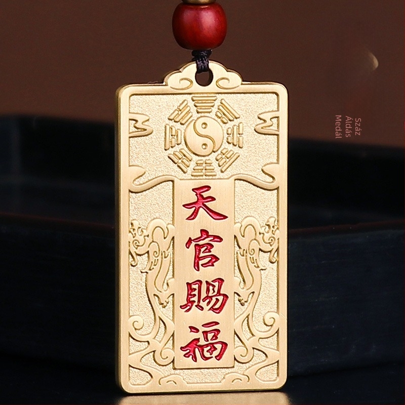 Taoista sárgaréz medál Pixiuval – Mennyei Hivatalnok áldása, béke és jóllét
