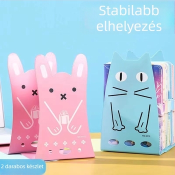 Karikatúraszerű vas könyvállvány, asztali rendező diákoknak, L‑formájú fém könyvállvány