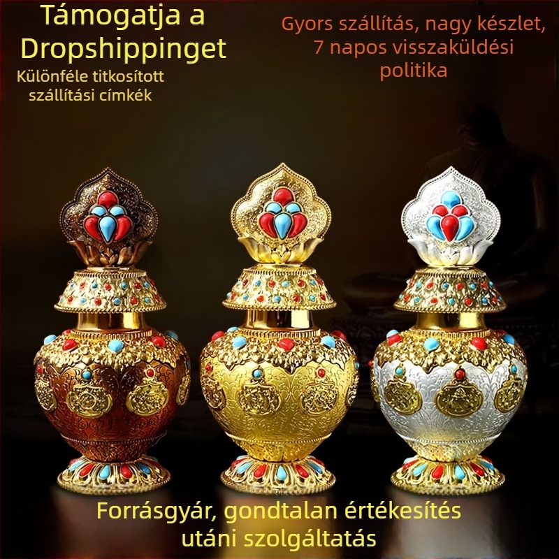 Nyolc Áldott Lótusz-Sárkány Király Ötvözet Kincses Üveg Ofrálásához