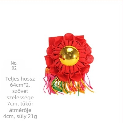 Kézzel készített piros virágos gömb dísz arany tükrös részletekkel, Feng Shui és Buddha oltár dekorációhoz