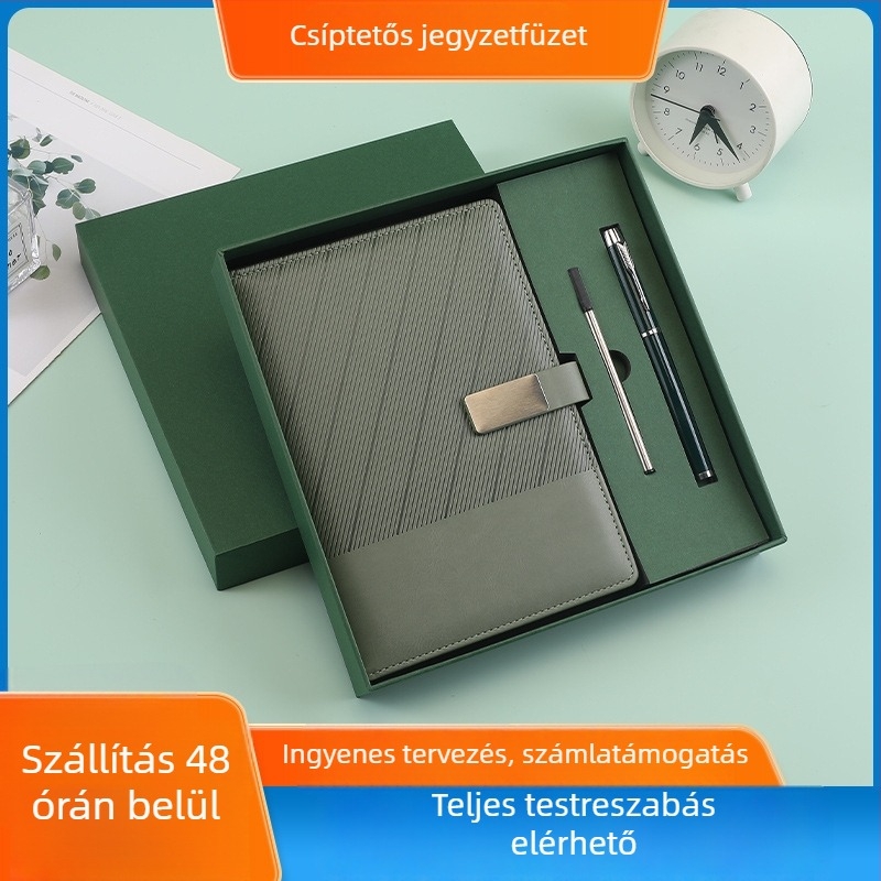 A5-ös notesz ajándékdobozos készlet — személyre szabott napló és notesz üzleti találkozókhoz, kiváló minőségű emlék