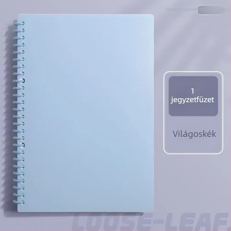 B5 jegyzetfüzet leválasztható DIY oldalakkal, spirálkötésben, egyszerű és elegáns
