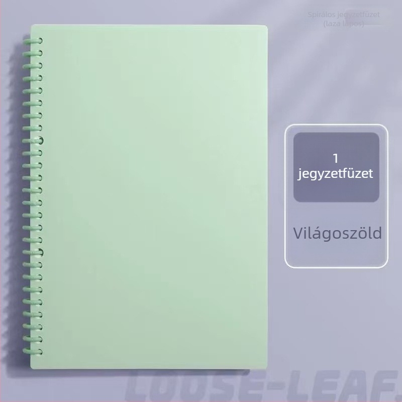 B5 jegyzetfüzet leválasztható DIY oldalakkal, spirálkötésben, egyszerű és elegáns