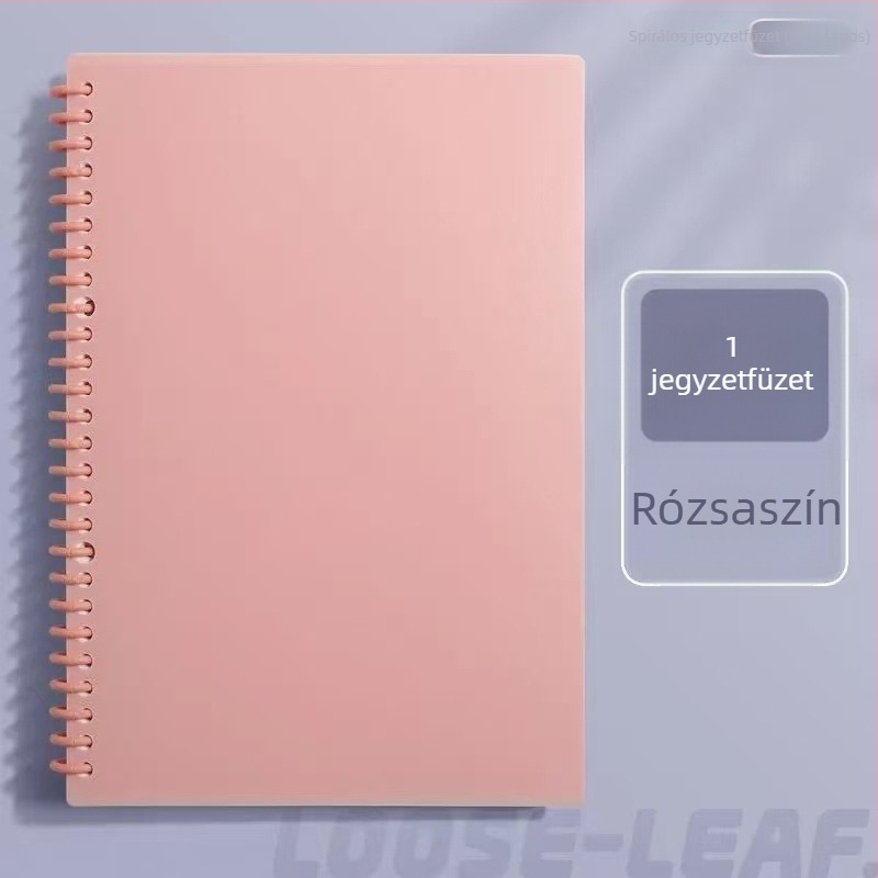 B5 jegyzetfüzet leválasztható DIY oldalakkal, spirálkötésben, egyszerű és elegáns