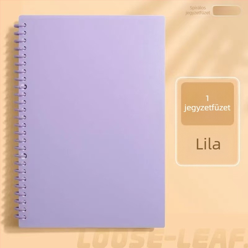 B5 jegyzetfüzet leválasztható DIY oldalakkal, spirálkötésben, egyszerű és elegáns