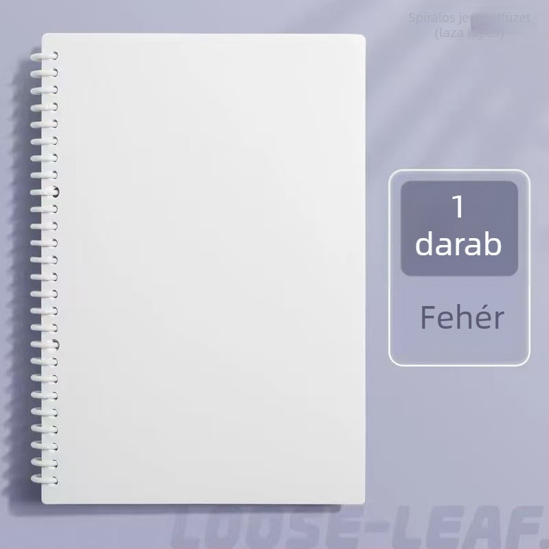 B5 jegyzetfüzet leválasztható DIY oldalakkal, spirálkötésben, egyszerű és elegáns