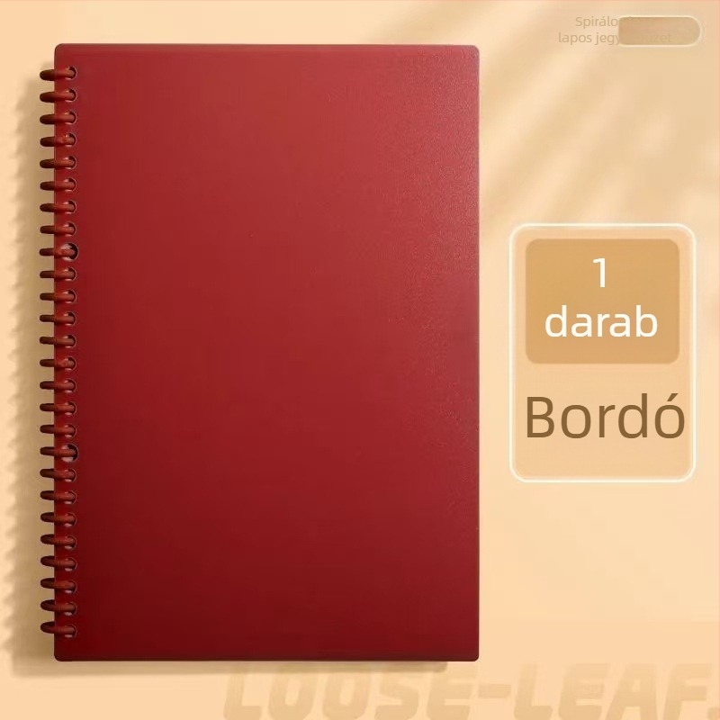 B5 jegyzetfüzet leválasztható DIY oldalakkal, spirálkötésben, egyszerű és elegáns