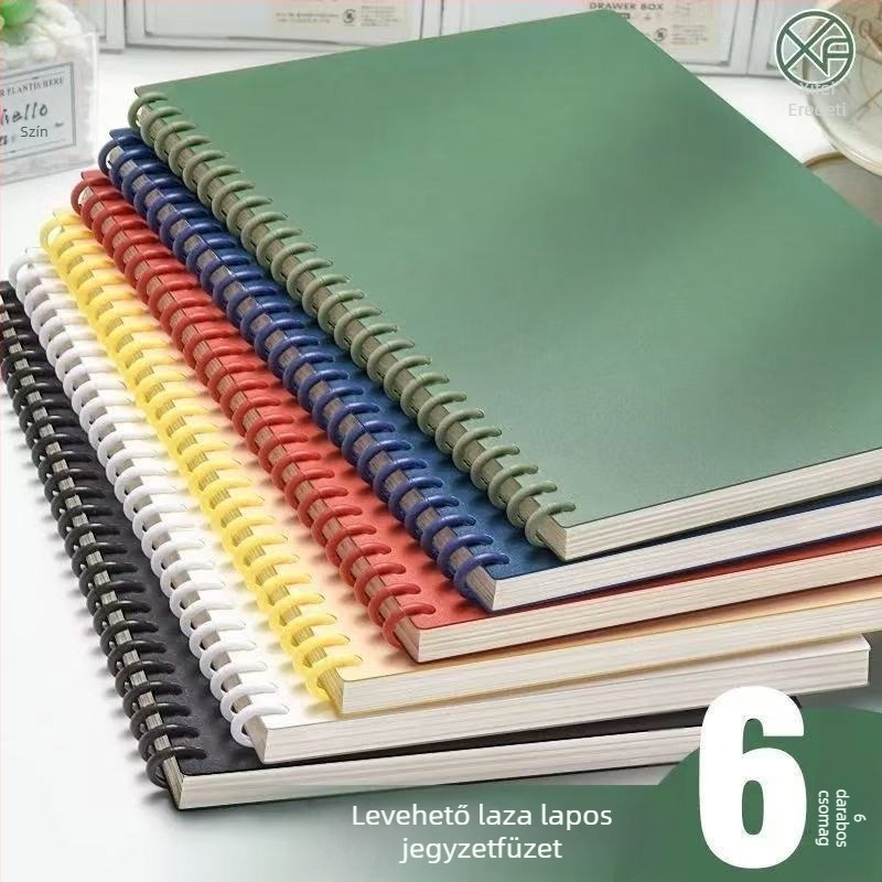 B5 jegyzetfüzet leválasztható DIY oldalakkal, spirálkötésben, egyszerű és elegáns