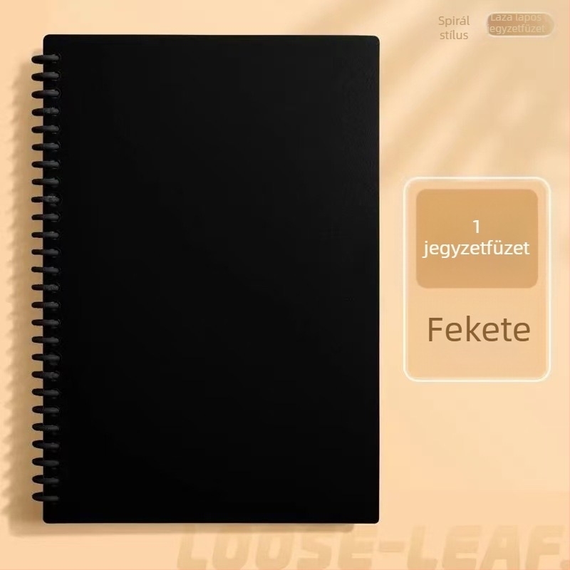 B5 jegyzetfüzet leválasztható DIY oldalakkal, spirálkötésben, egyszerű és elegáns