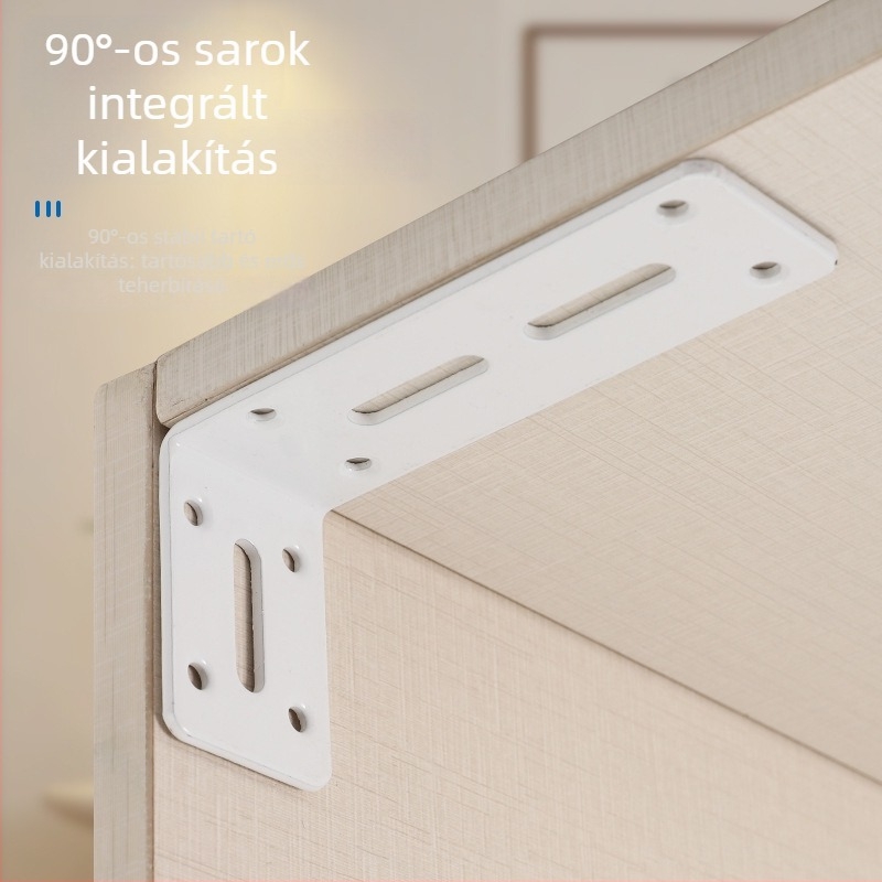 Megvastított, állítható furatkiosztású szögvas, 90° polctámogatás, L‑alakú univerzális acél