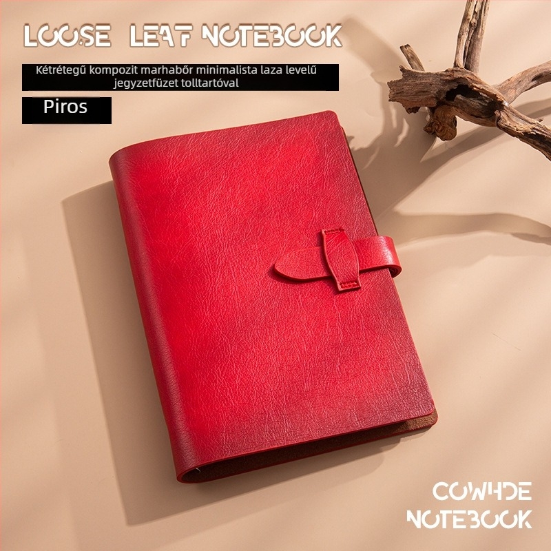 Ajándék notebook készlet puha bőrből, A5-ös méret, levehető oldalak, retro tehénbőr, logónyomtatás, üzleti testreszabás