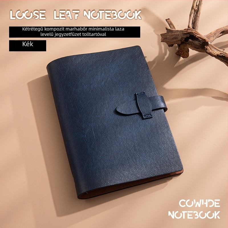 Ajándék notebook készlet puha bőrből, A5-ös méret, levehető oldalak, retro tehénbőr, logónyomtatás, üzleti testreszabás