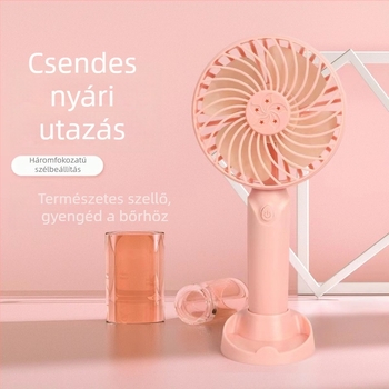 Mini hordozható USB ventilátor, asztali és kézi használatra, 3 sebesség, cserélhető akkumulátor, USB töltés, ideális kollégiumi szobába és kültéri használatra