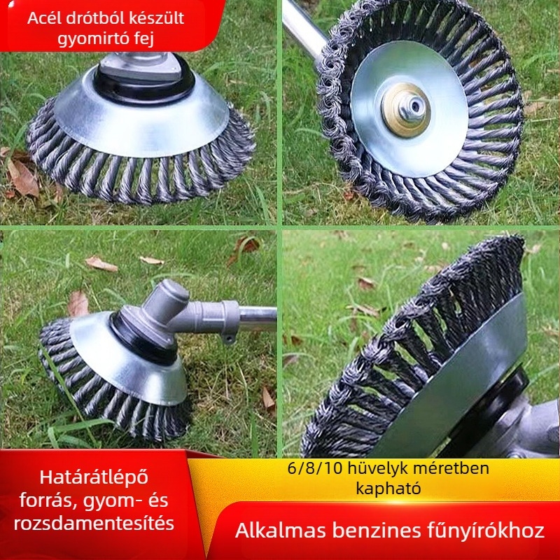 Universális acélhuzalos kerék fűnyíróhoz és benzinkaszához