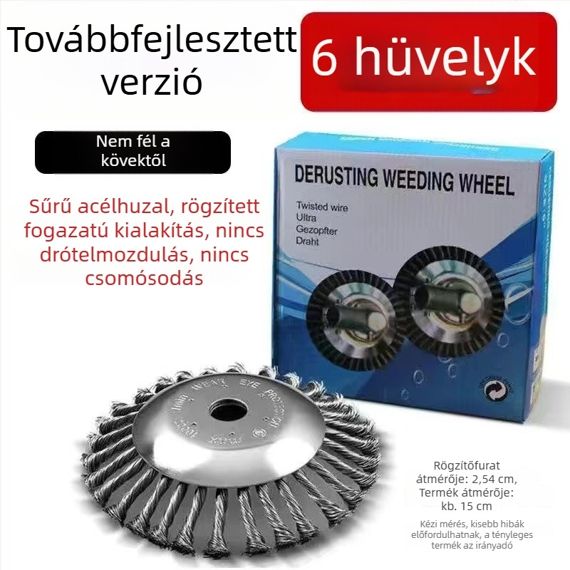 Universális acélhuzalos kerék fűnyíróhoz és benzinkaszához