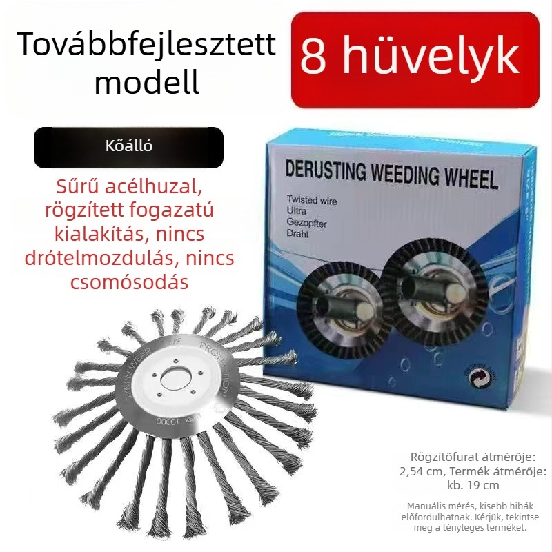 Universális acélhuzalos kerék fűnyíróhoz és benzinkaszához