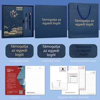 Luxus üzleti notesz készlet ajándékdobozban testreszabható logóval