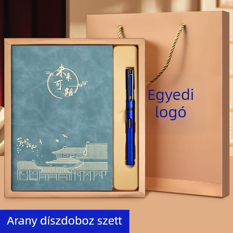 Luxus üzleti notesz készlet ajándékdobozban testreszabható logóval