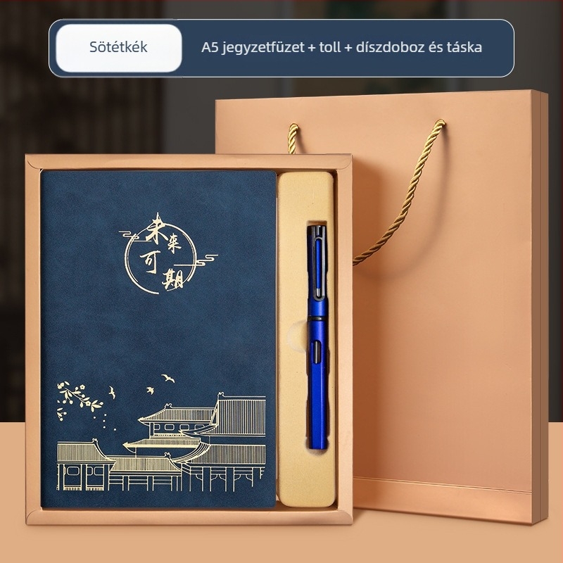 Luxus üzleti notesz készlet ajándékdobozban testreszabható logóval