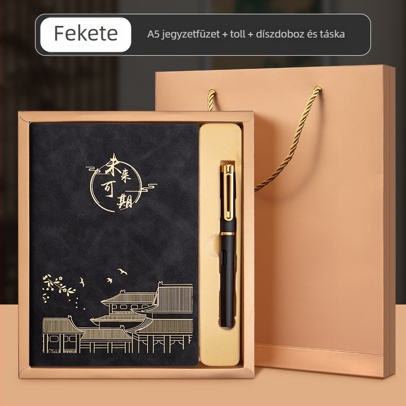 Luxus üzleti notesz készlet ajándékdobozban testreszabható logóval