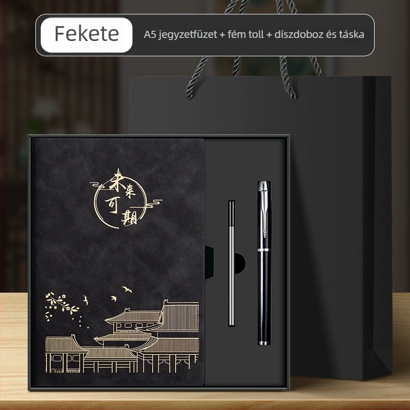 Luxus üzleti notesz készlet ajándékdobozban testreszabható logóval
