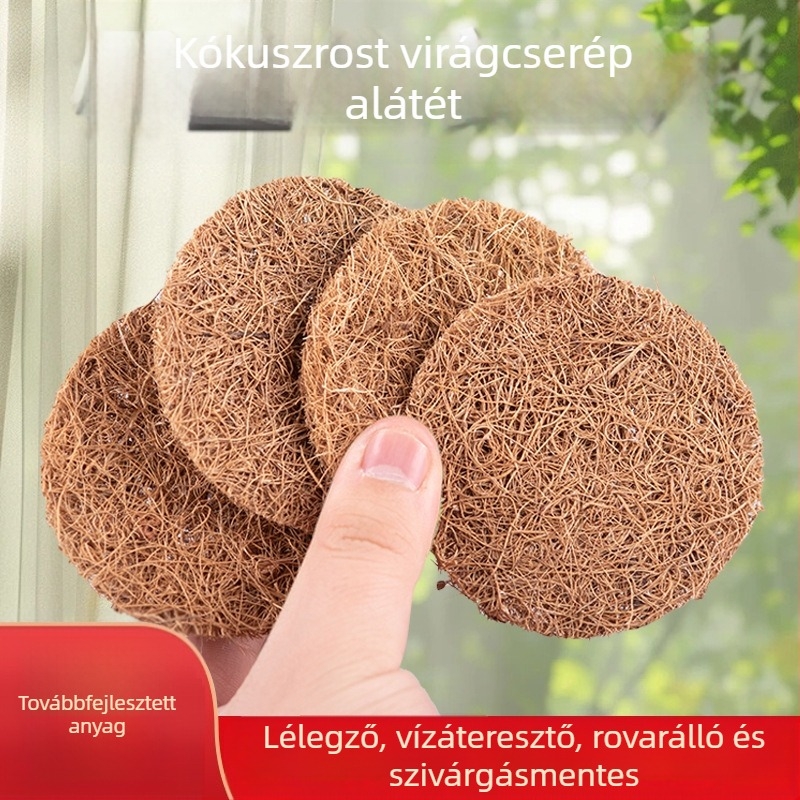 Körkörös virágtartó alátét kókuszrostból, szivárgásmentes és lélegző