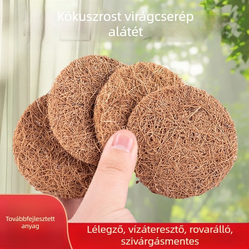 Körkörös virágtartó alátét kókuszrostból, szivárgásmentes és lélegző