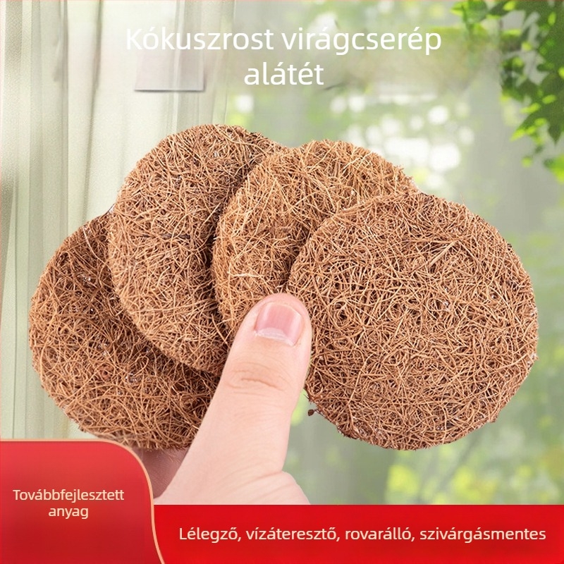Körkörös virágtartó alátét kókuszrostból, szivárgásmentes és lélegző