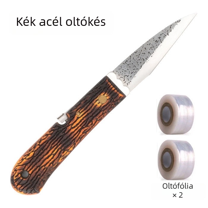 Professzionális gyümölcsfa oltókés bimbó-oltáshoz, különleges acélból készült kerti eszköz