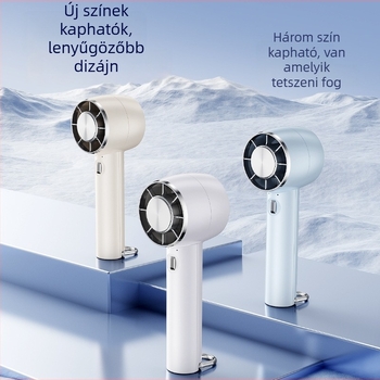Xin Yi Duo Jéghűtéses félvezetős kézi ventilátor, USB-töltő, hordozható asztali ventilátor kültéri használatra, 5 lapát, 4 sebesség, beépített 1200–2000 mAh akkumulátor
