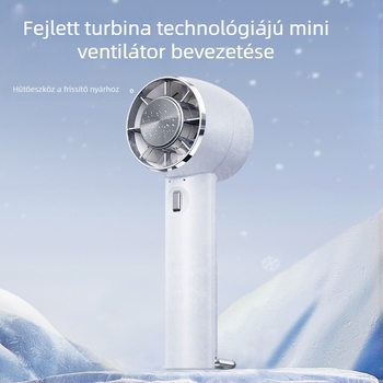 Xin Yi Duo Jéghűtéses félvezetős kézi ventilátor, USB-töltő, hordozható asztali ventilátor kültéri használatra, 5 lapát, 4 sebesség, beépített 1200–2000 mAh akkumulátor