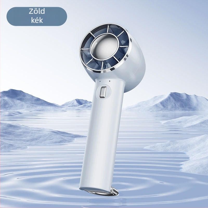 Xin Yi Duo Jéghűtéses félvezetős kézi ventilátor, USB-töltő, hordozható asztali ventilátor kültéri használatra, 5 lapát, 4 sebesség, beépített 1200–2000 mAh akkumulátor
