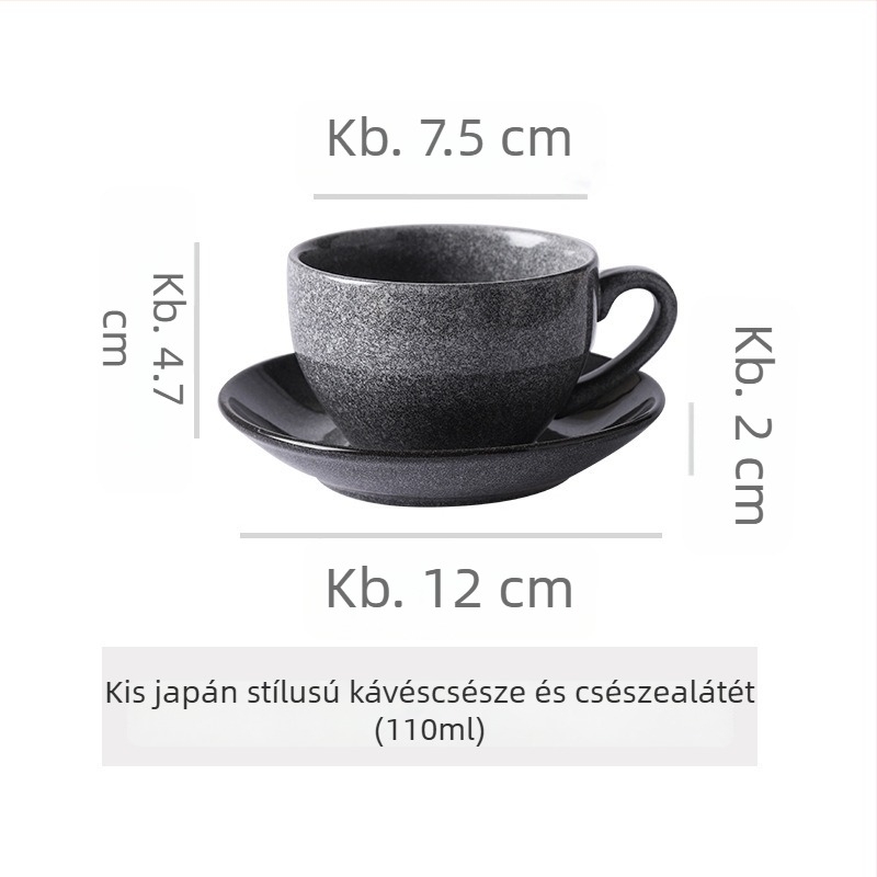 Kerámia kávéscsésze és alátét készlet, retro stílus, irodai használatra