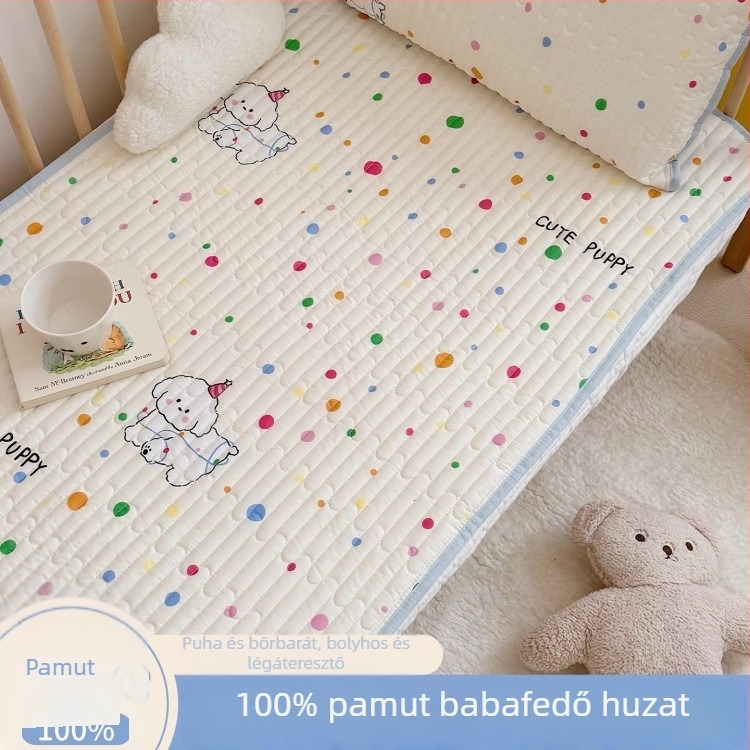 100% pamut quiltelt babágy takaró, rajzfilm motívummal, egy darab, csúszásmentes
