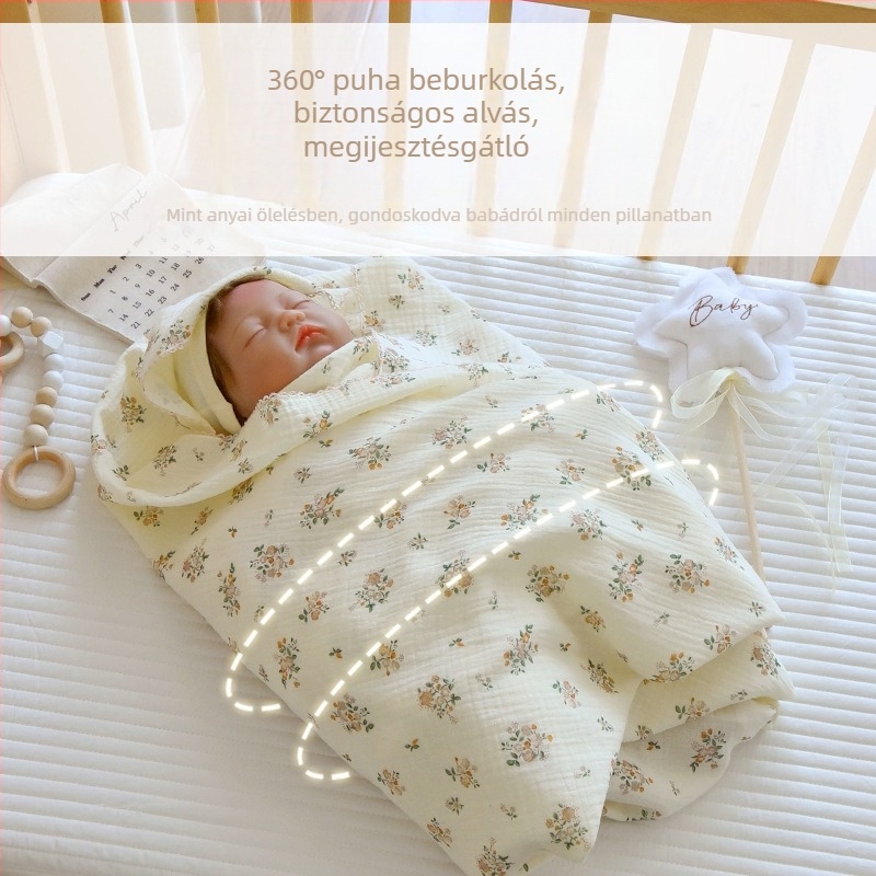 Újszülött géz swaddle takaró, 100% pamut, négy évszakos, babafürdő törölköző