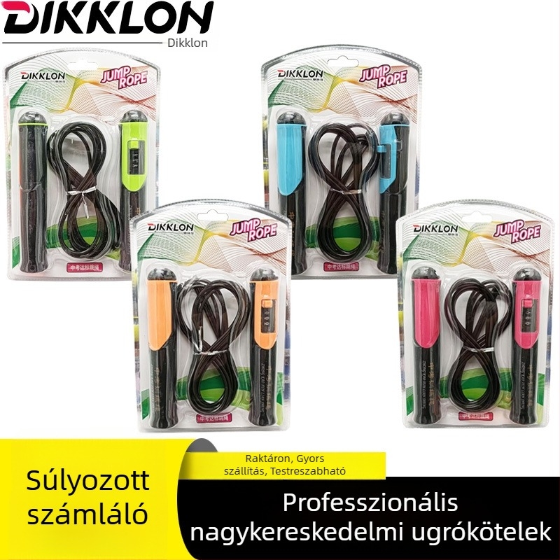 Állítható ugrókötél acélhuzallal és bambusz gyöngyökkel