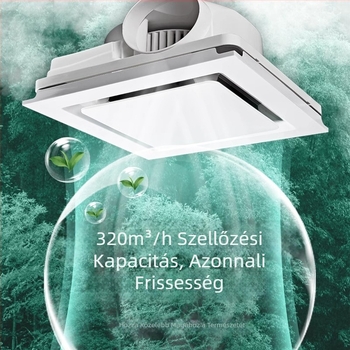 Integrált mennyezetre szerelt szellőztető ventilátor 300x300, konyha és fürdőszoba számára, csendes