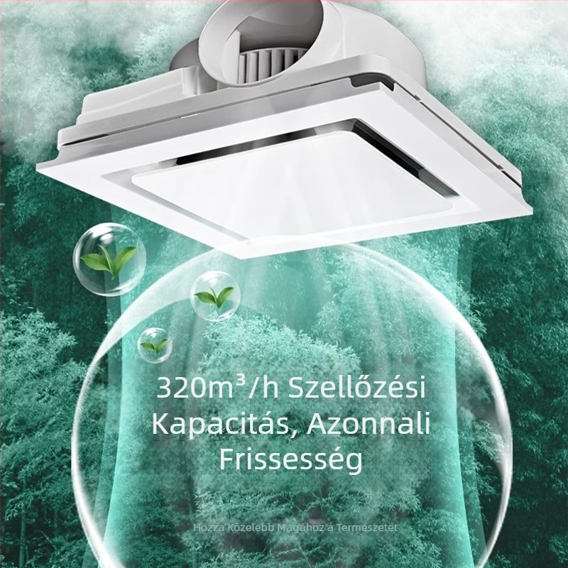 Integrált mennyezetre szerelt szellőztető ventilátor 300x300, konyha és fürdőszoba számára, csendes