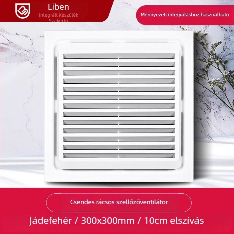 Integrált mennyezetre szerelt szellőztető ventilátor 300x300, konyha és fürdőszoba számára, csendes