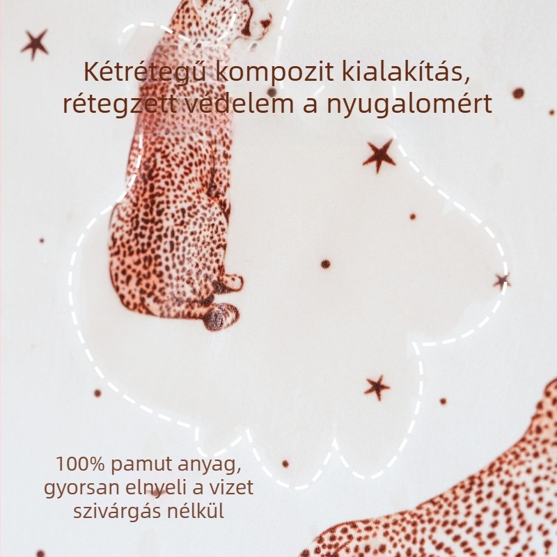 Baba bölcsőhöz gumis lepedő, vízálló vizeletvédő, 100% pamut, osztály A, nagy matrachoz való huzat