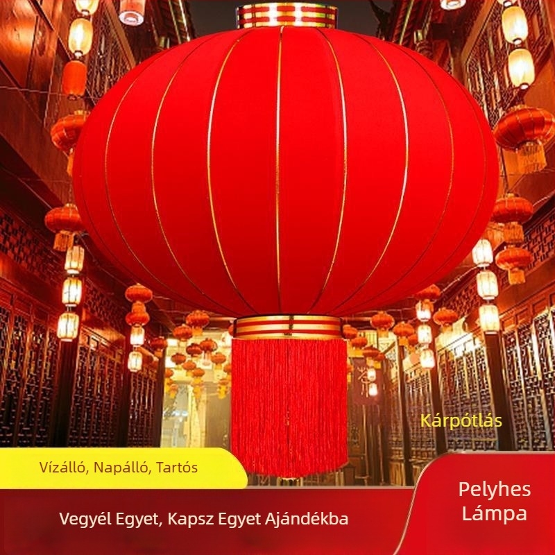 Két piros lampion kültéri kapuhoz és erkélyhez, 2025 kínai újév