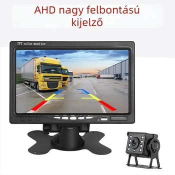 7 hüvelykes HD járműkijelző, hátrameneti monitor, teherautó videóbemenet