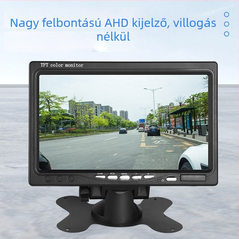 7 hüvelykes HD járműkijelző, hátrameneti monitor, teherautó videóbemenet