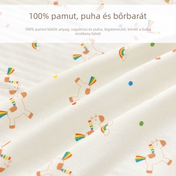 Újszülött baba pamut lepedő, vastagított patchwork stílusban, 1,2×1,5 m