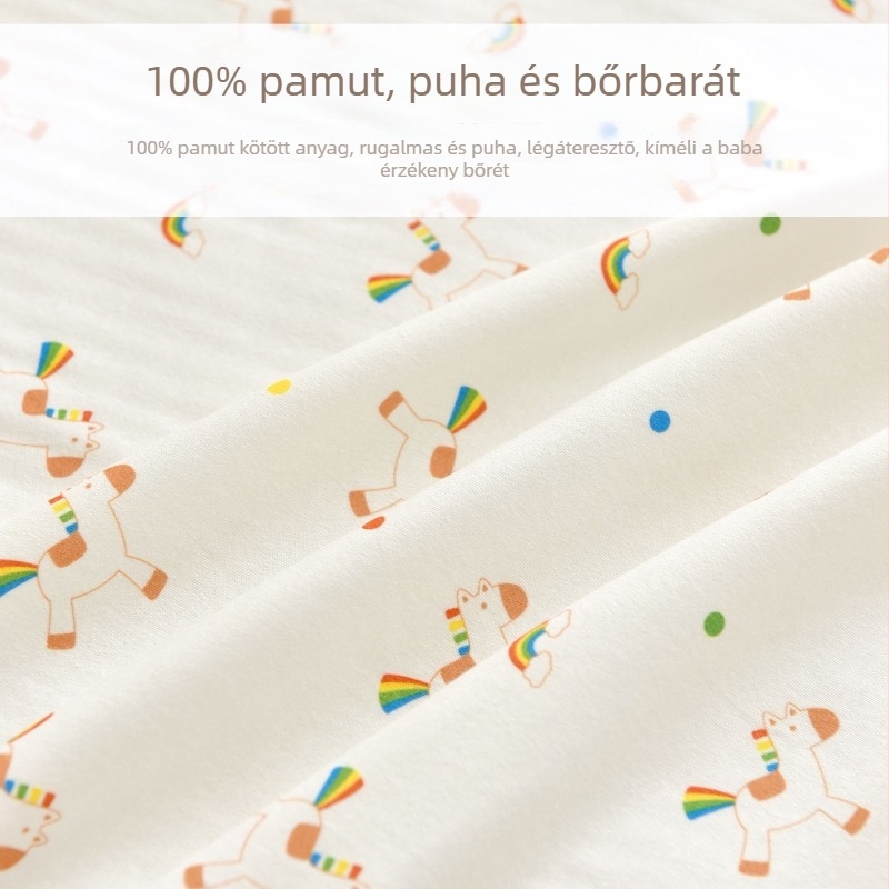Újszülött baba pamut lepedő, vastagított patchwork stílusban, 1,2×1,5 m