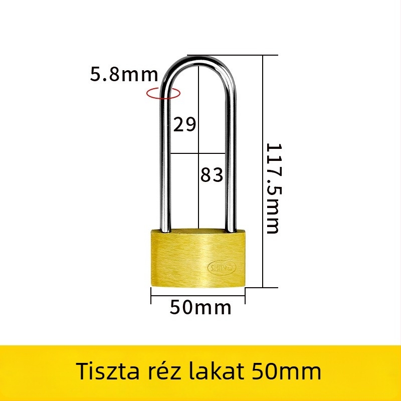 Sárgaréz lakat meghosszabbított kivitel, hosszú nyéllel, hosszú fogantyúval, hosszú rúddal, hosszú szalaggal, hosszú orral, vékony zárfejjel – szekrényajtóhoz